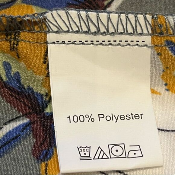 Schein Mini Dress Large(8-10) Gray with yellow/pink multi floral pattern - Picture 4 of 10